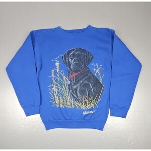 Vintage Labrador Retriever Sweatshirt Womans Med.‎ Blue 90s Missouri Cottagecore